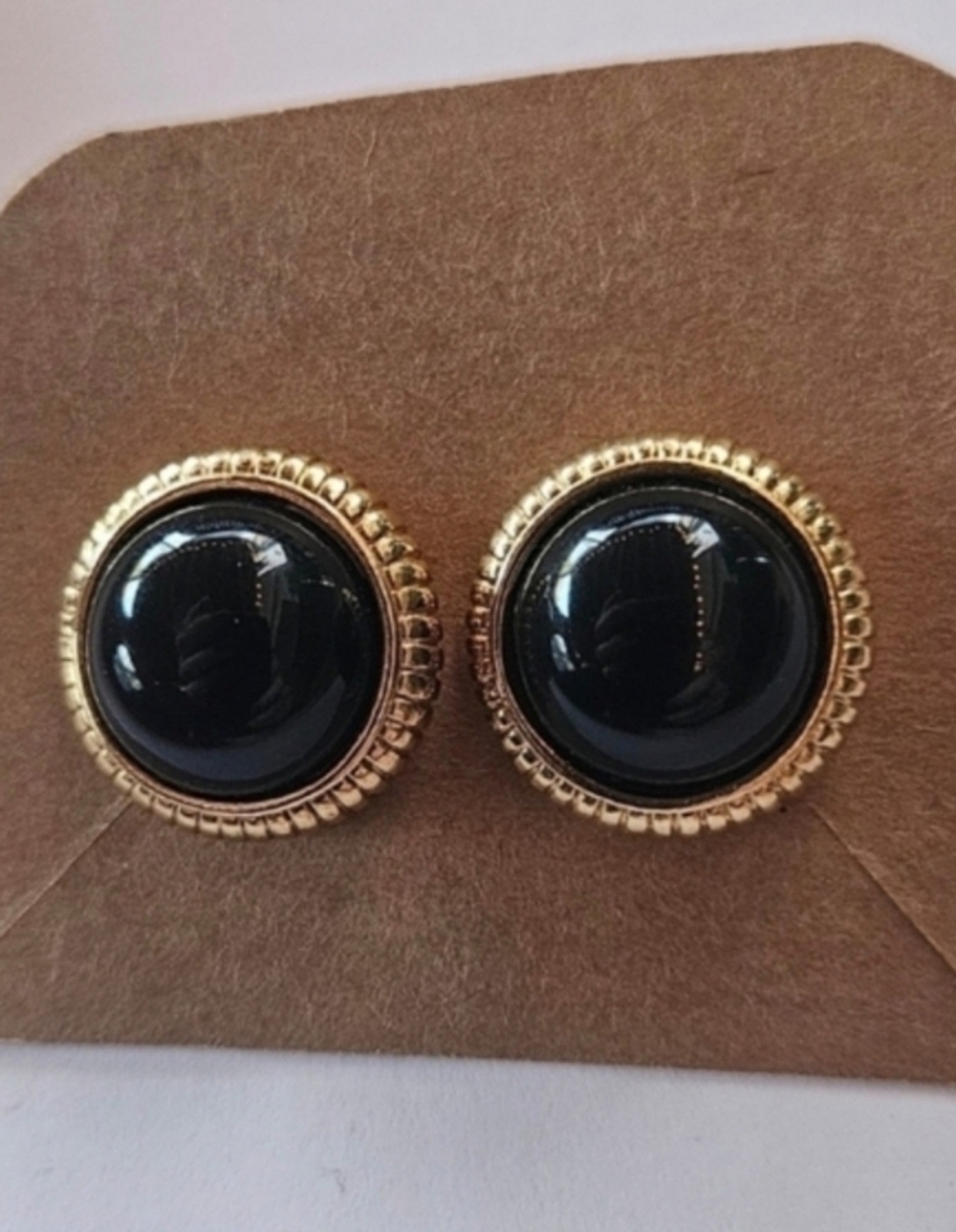 Vintage Avon Black and Gold Earrings